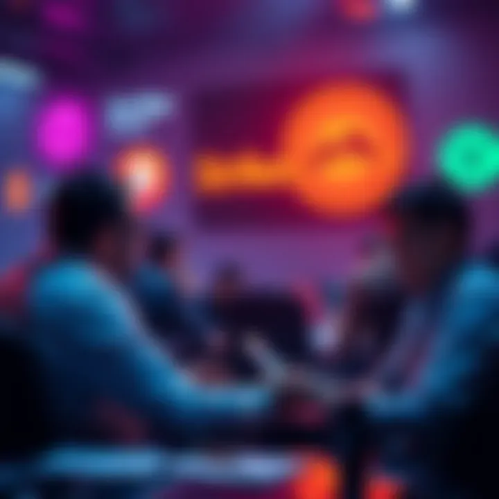 Users discussing Coinbase's high fees and interface issues on forums, with logos of Strike and River in the background.