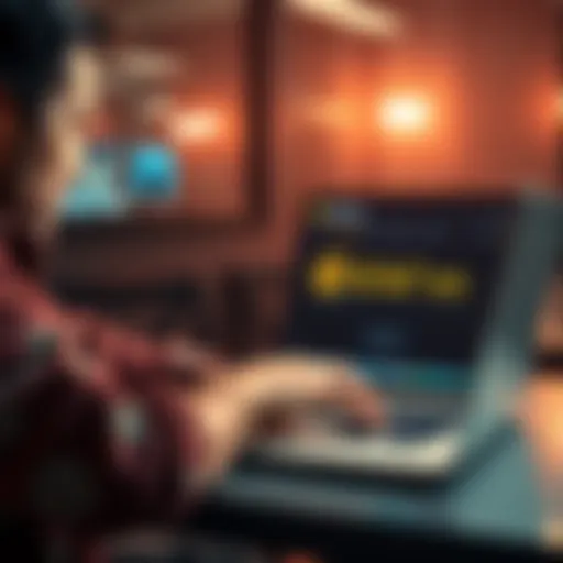 A person looking worried while using a laptop to check their Coinbase account with a wallet display showing locked funds