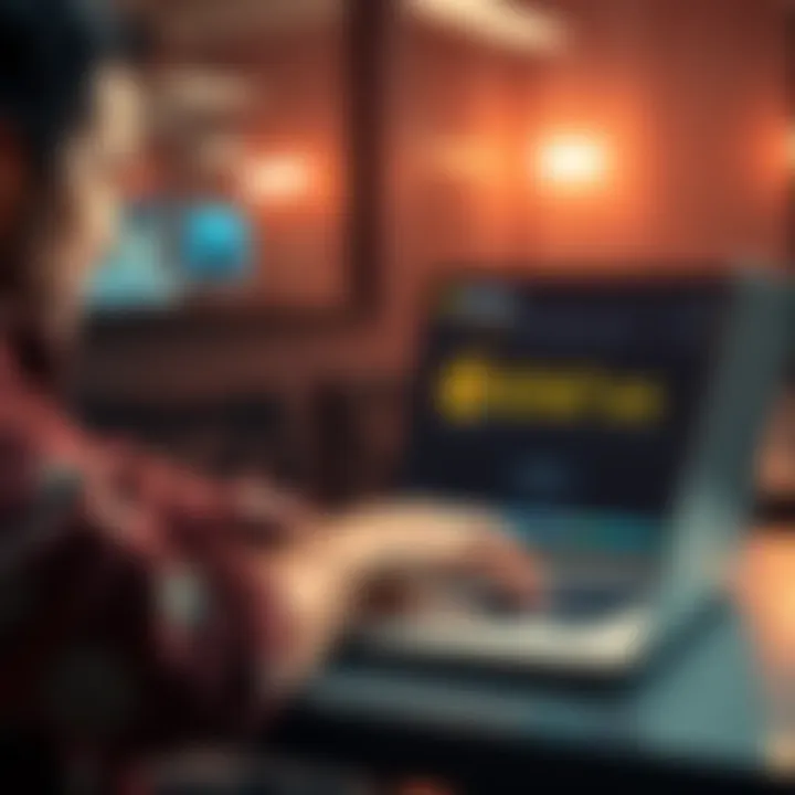A person looking worried while using a laptop to check their Coinbase account with a wallet display showing locked funds