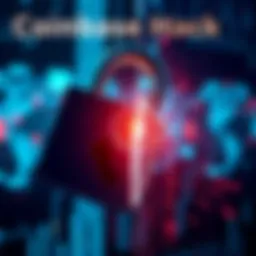 A graphic showing a digital lock breaking, symbolizing data security failure due to a vendor breach affecting Coinbase.