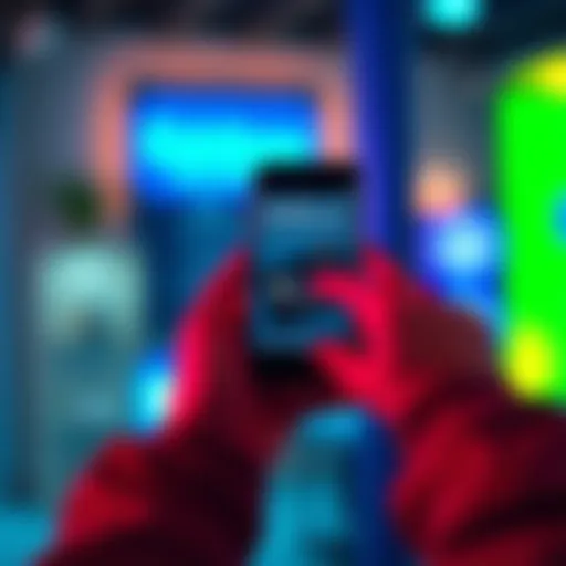 A person holding a smartphone displaying the Coinbase app and looking at a credit card image with excitement