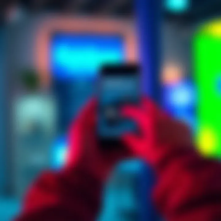 A person holding a smartphone displaying the Coinbase app and looking at a credit card image with excitement