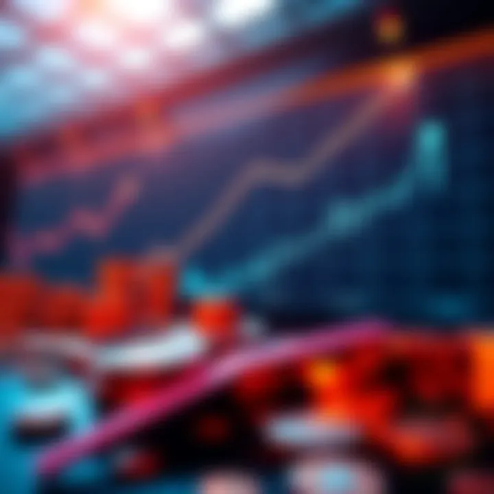 Graph showing potential gains on Coinbase assets with upward trend arrows