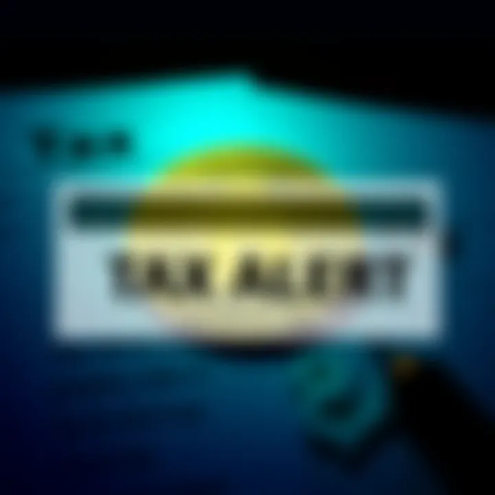 A warning message from Coinbase about a 24% tax for not reporting cryptocurrency sales to the IRS, with a graphic of a bitcoin symbol and tax documents in the background.