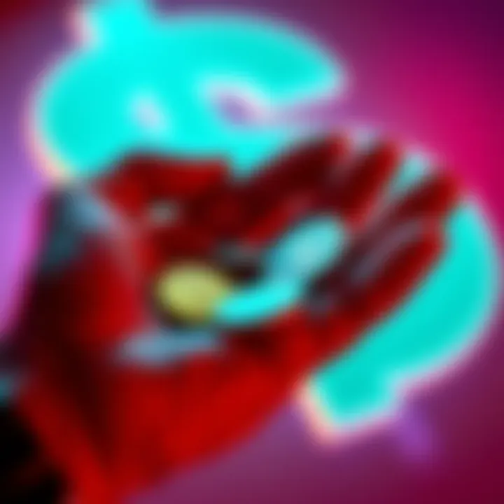 A hand holding shiny coins with a dollar sign in the background, symbolizing investment and potential gains.