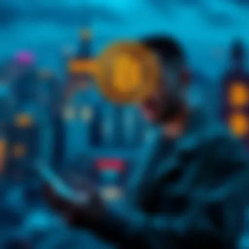 A person analyzing property options for investment with Bitcoin in mind