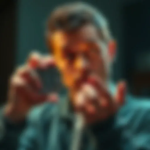 A person looking worried while holding a physical representation of XRP cryptocurrency, reflecting on its future and market debates.