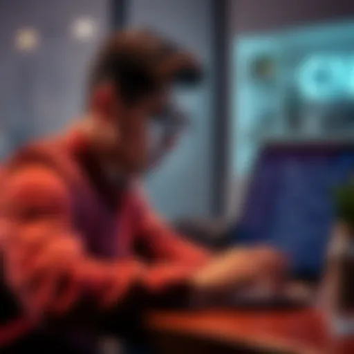 A worried person looking at a laptop screen showing privacy settings, with Ledger Live interface visible in the background