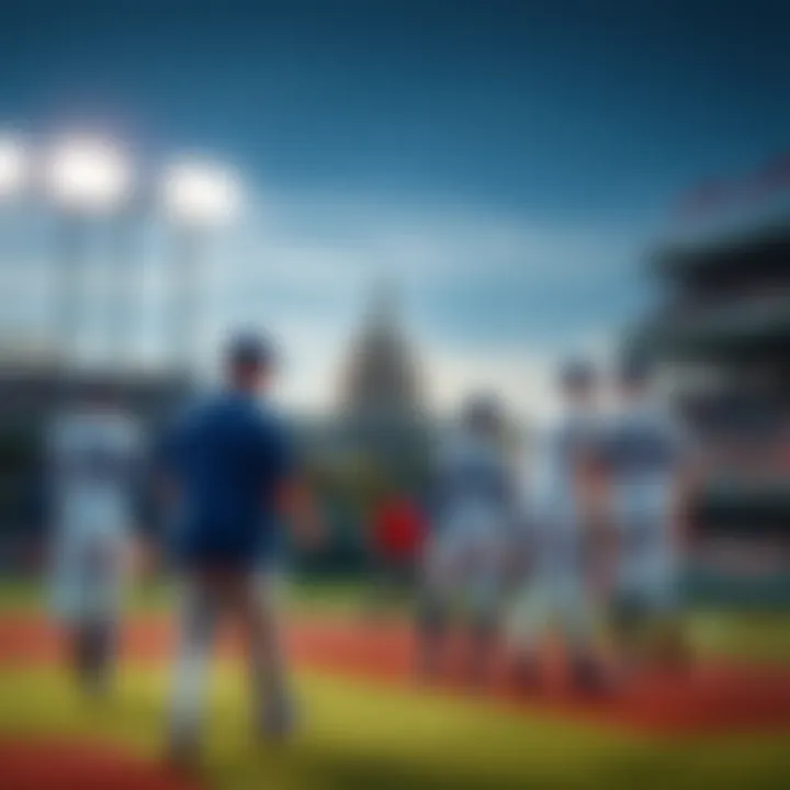 A vibrant scene of players participating in the Congressional Baseball Game, with fans cheering in the stands, showcasing community spirit and sportsmanship.