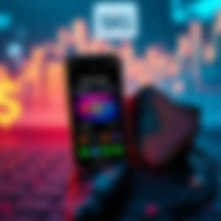 A mobile phone displaying the Sig wallet interface next to Trezor hardware wallet with cryptocurrency visuals in the background.