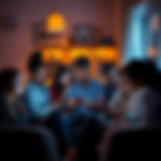 Group of people frustrated with internet connection problems while using smartphones and laptops at home