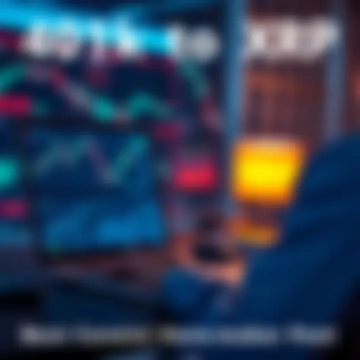 A person looking at financial charts on a laptop, considering converting their 401k into XRP cryptocurrency.