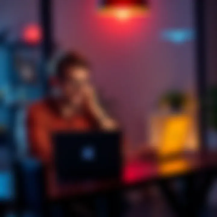 A couple sitting at a table, looking at a laptop screen, discussing Bitcoin investment for their SMSF.