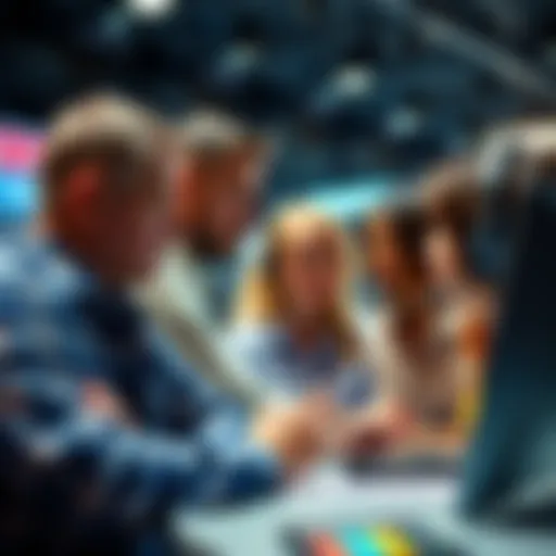 Frustrated people discussing credit card rewards issues with support team representatives