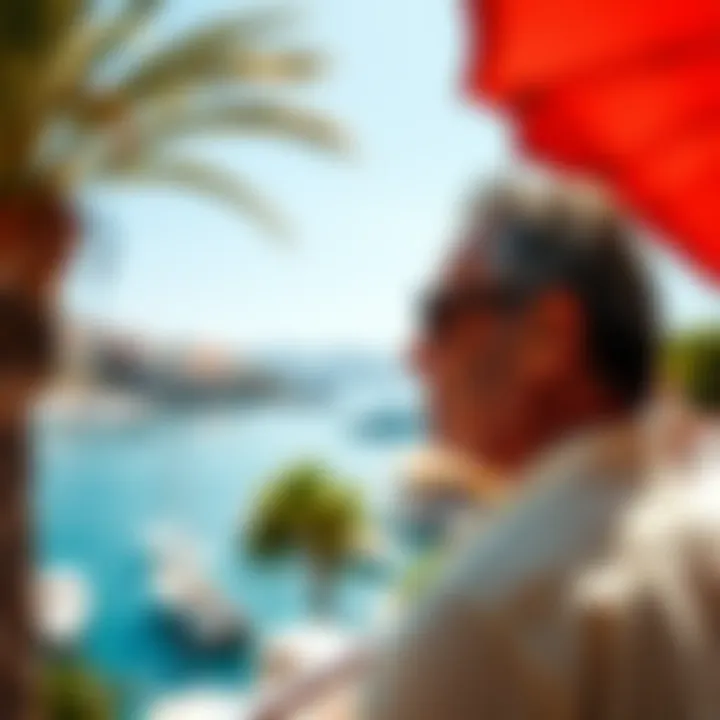 Person looking towards a sunny St. Tropez beach with a confident expression, representing optimism about CRO investments.