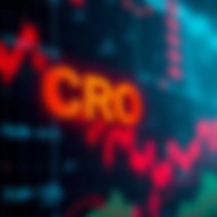 A stock market graph indicating a decline, with arrows suggesting a change in investments, symbolizing the move away from CRO.