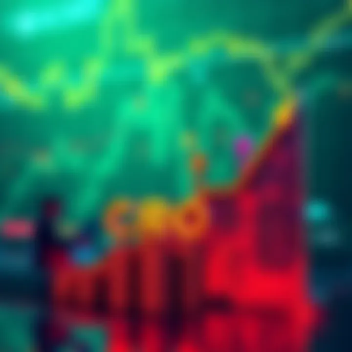 A graphic showing an upward trend of CRO token purchases with symbols of buyers and market impact, signaling interest in the cryptocurrency market.