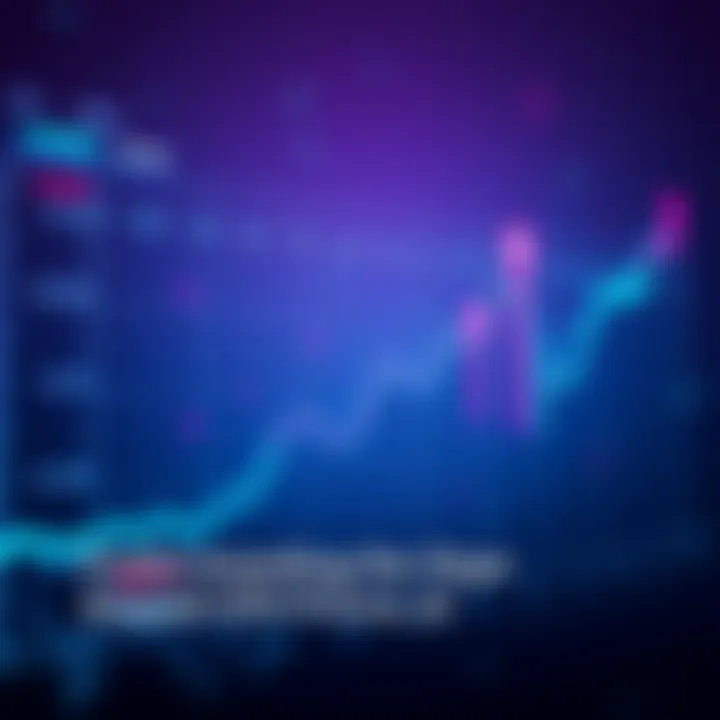 A line graph illustrating the rise and fall of cryptocurrency prices, highlighting all-time highs with upward arrows