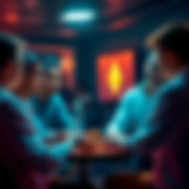 People engaging in a discussion about cryptocurrencies, highlighting Ethereum and community initiatives.