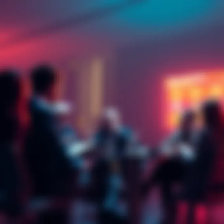 A group of people discussing cryptocurrency, sharing ideas and tips on trading safely and avoiding scams.
