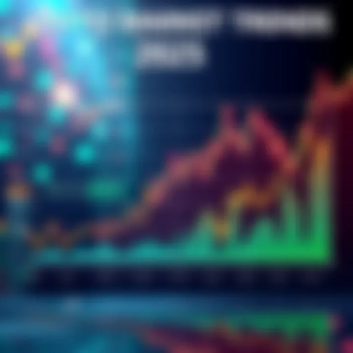 A graph showing rising stocks and gold values while cryptocurrencies, especially altcoins, decline. Bitcoin's performance is also highlighted, reflecting market uncertainty.