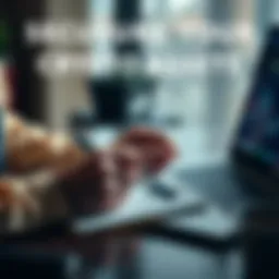 A person organizing cryptocurrency access instructions with a notepad and laptop, symbolizing careful planning for transfer on death.