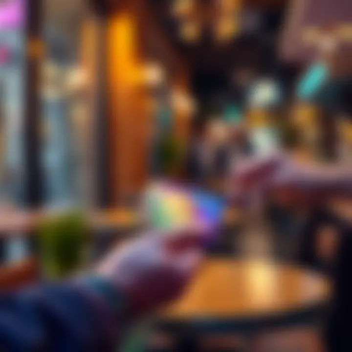 A person making a payment with a crypto card at a cafe, showcasing the shift in payment methods in Europe.