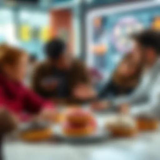 People discussing cryptocurrency with donuts on the table