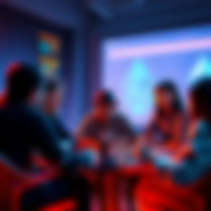 A group of people discussing cryptocurrency topics including Ethereum, in a collaborative setting