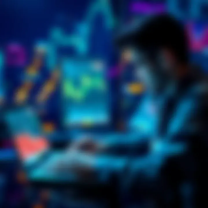 A person analyzing crypto exchange platforms on a laptop, looking for options with no trading fees and transparent pricing.