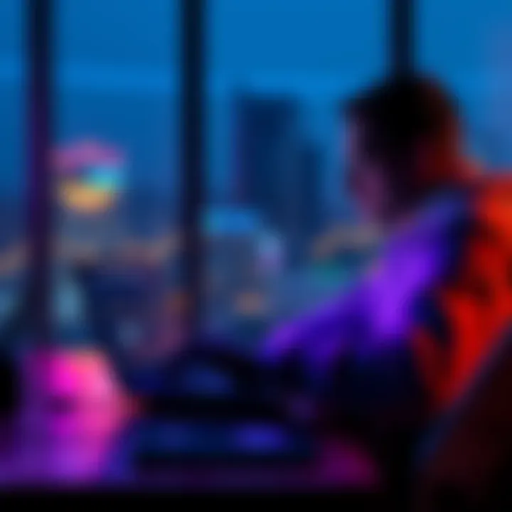 A person analyzing crypto exchange platforms on a laptop, focusing on security and efficiency.
