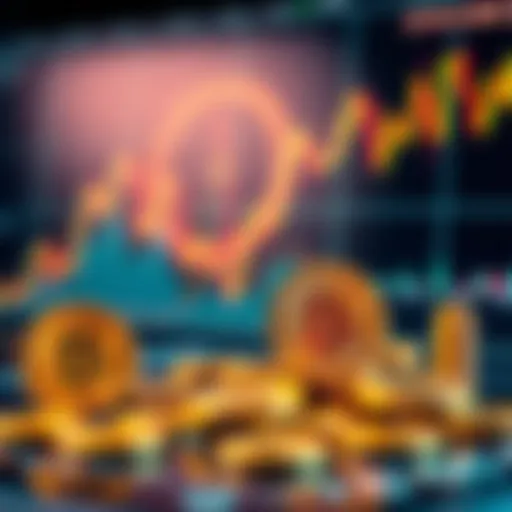 Graphic showing coins and financial charts representing cryptocurrency investment discussion