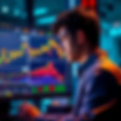 A person looking at a screen displaying cryptocurrency charts and prices, contemplating whether to invest now or wait.