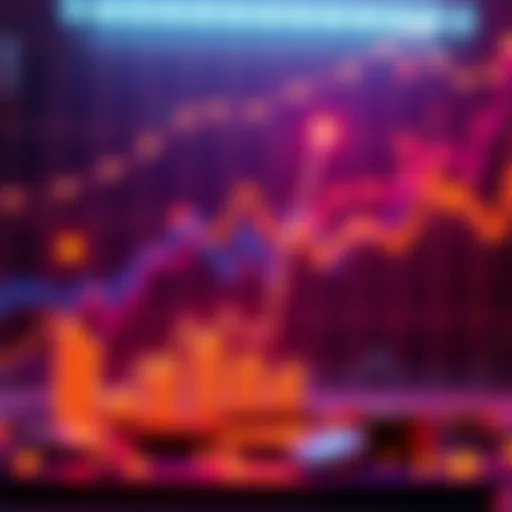 A graph showing monthly growth of cryptocurrency investments over five years with icons for Ethereum and Chainlink.