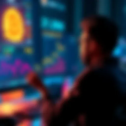A person looking at a computer screen displaying fluctuating Bitcoin prices, reflecting on past investment challenges and future strategies.