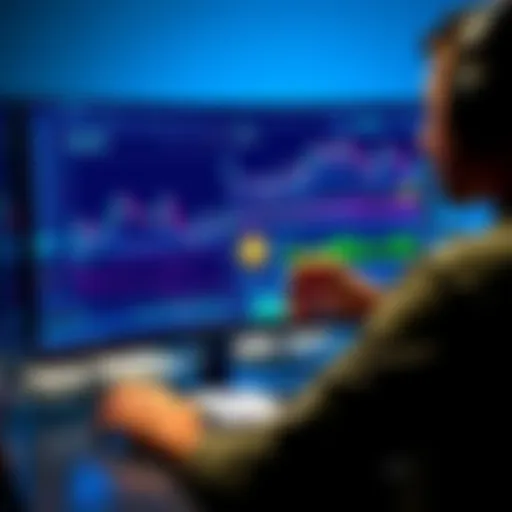 A person analyzing charts and graphs on a computer screen, showing various cryptocurrency prices and trends, representing the complexity of crypto trading.