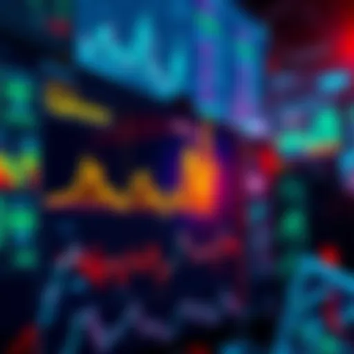 A graph showing rising cryptocurrency values with investors analyzing data on screens.