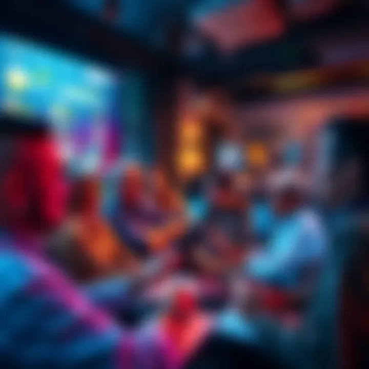 A group of people engaged in a lively online discussion about cryptocurrency investments, sharing tips and strategies on user boards.