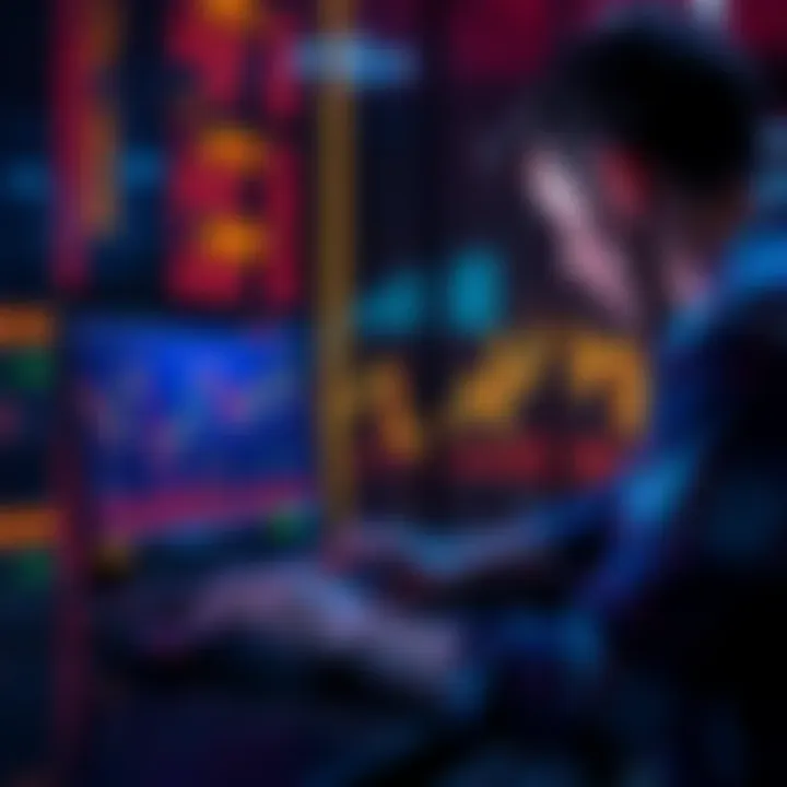 Crypto Market Analysis A person looking at a digital graph showing fluctuating crypto prices on a laptop, expressing concern about investments in altcoins.