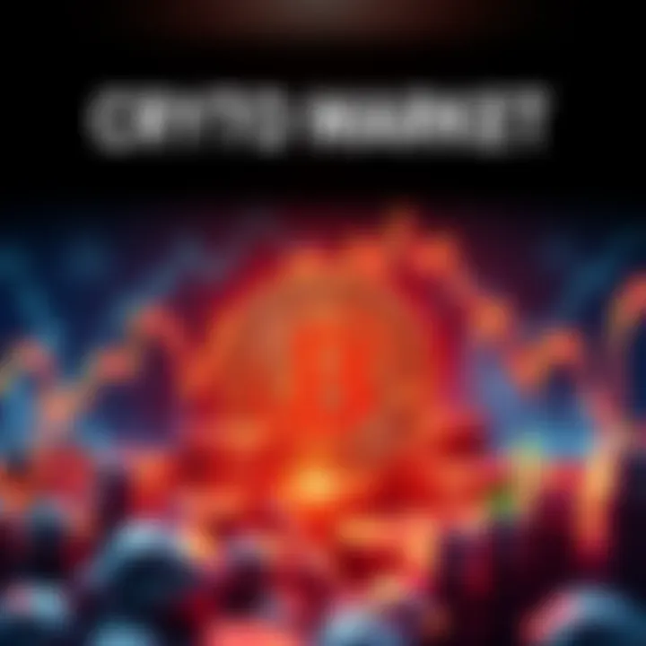 A visual representation of the crypto market showing falling Bitcoin prices and speculation about margin calls and possible Federal Reserve intervention.