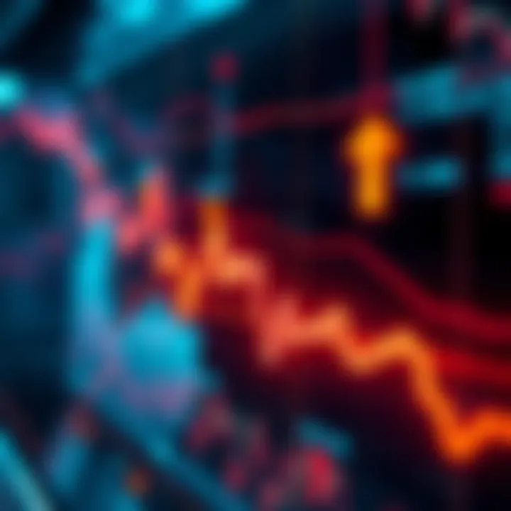 Chart showing a sharp decline in cryptocurrency values with downward trending lines and red indicators
