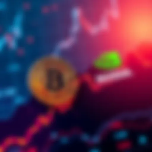 A graph showing a drop in cryptocurrency values with Bitcoin's logo and Nvidia's logo rising alongside.