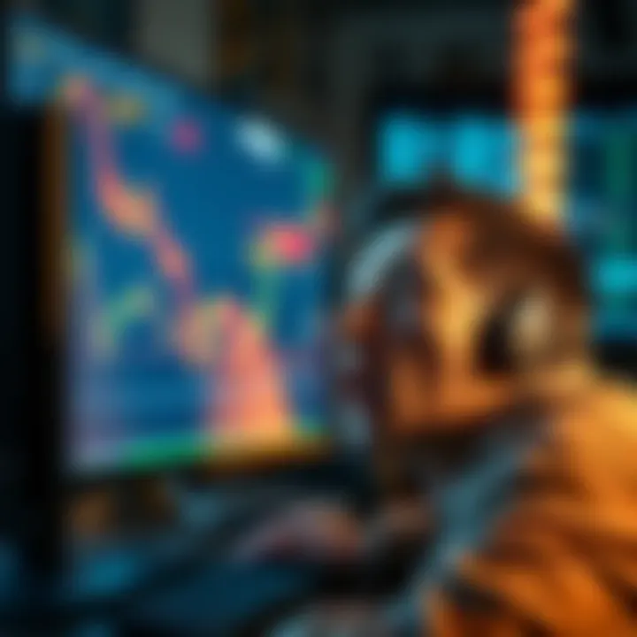 Crypto Market Downturn A shocked individual looking at a computer screen displaying falling cryptocurrency charts, symbolizing market crash effects.