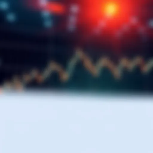 Graph showing rising and falling lines representing price changes in the crypto market, with concerned investors watching