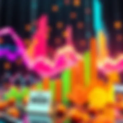 A colorful graph showing an upward trend in cryptocurrency values with dollar signs and a calendar indicating October.