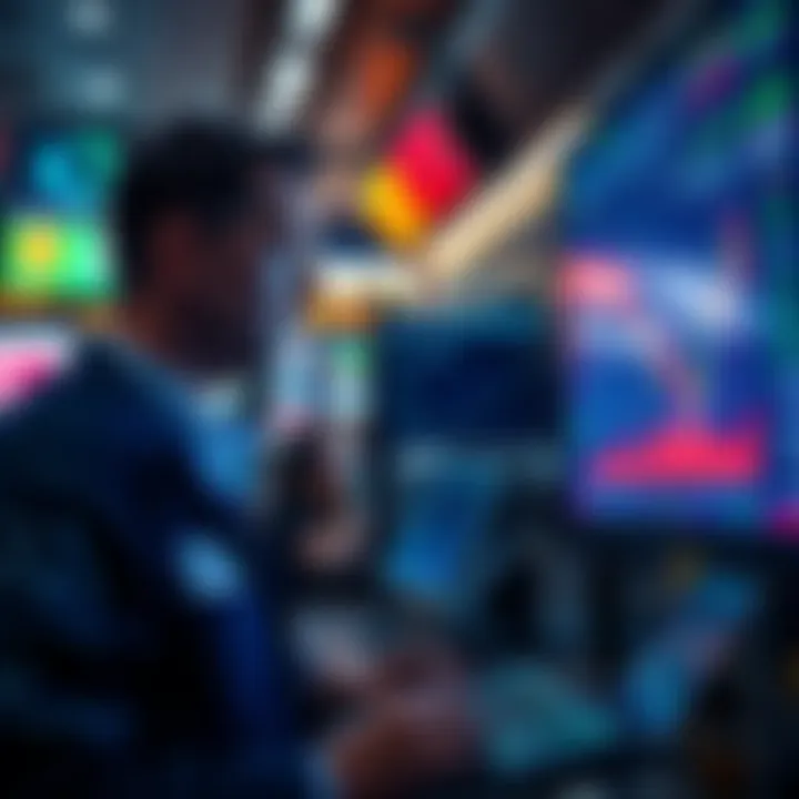 Traders looking at a screen showing a sudden drop in crypto prices with liquidated positions highlighted