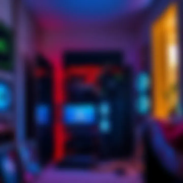 A cryptocurrency mining rig set up in an apartment, featuring multiple GPUs and cooling fans, showcasing the potential noise issue.