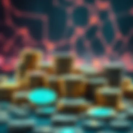 A visual representation of funding sources for crypto and NFT investors, showing stacks of coins and digital assets.