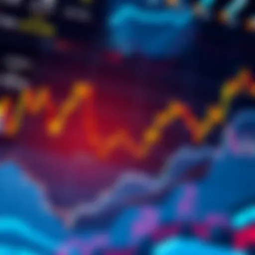 A chart showing fluctuating cryptocurrency prices alongside news headlines related to the Trump administration.
