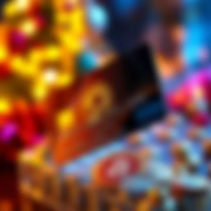 Graphic showing a credit card with a crypto symbol, emphasizing zero fees and rewards in a festive style